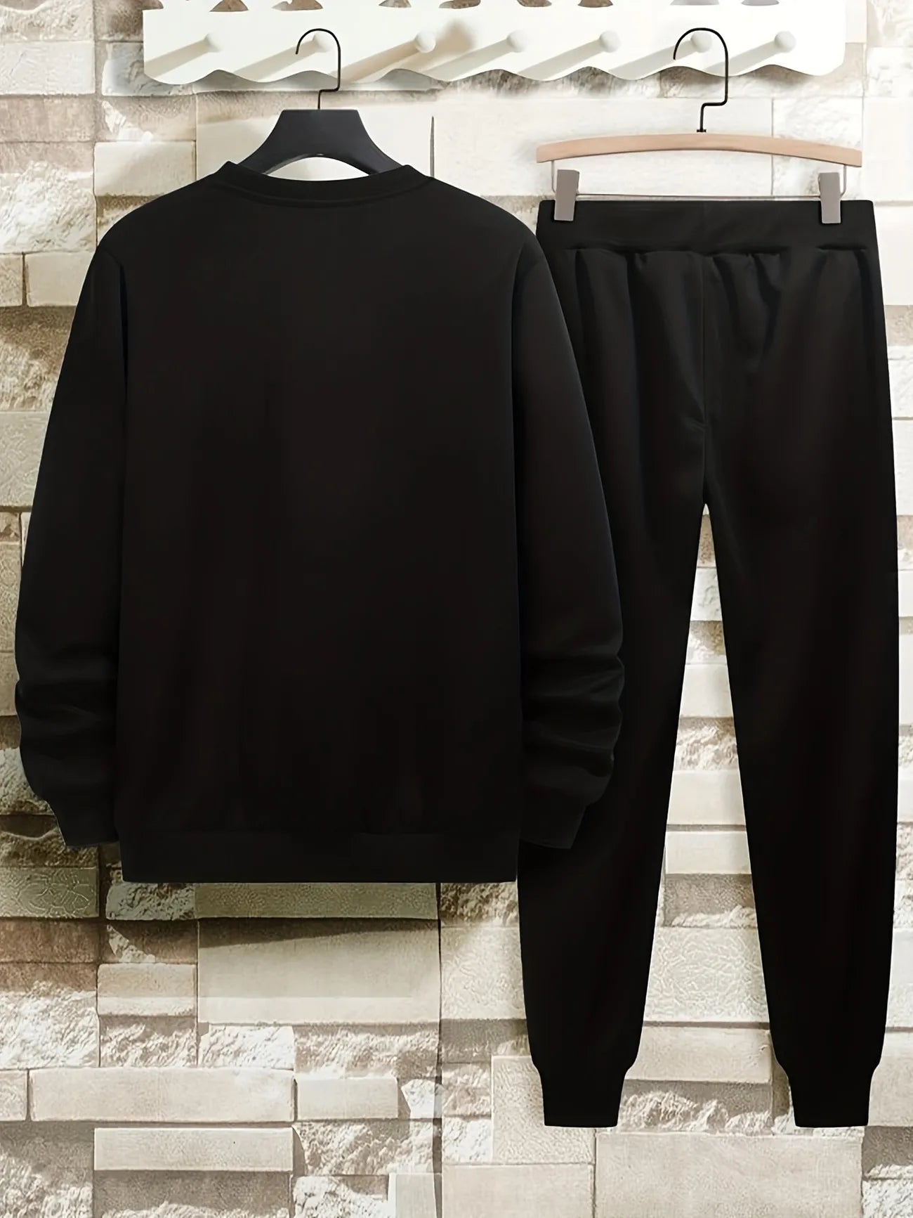 Fifth Avenue Mens Sweatshirt and Pants Set FAWMSPS28 - Black Black