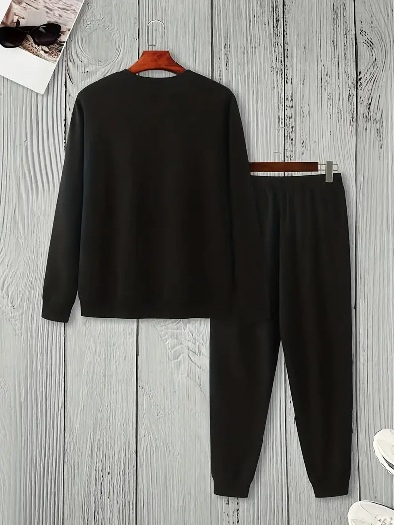 Fifth Avenue Mens Sweatshirt and Pants Set FAWMSPS30 - Black Black