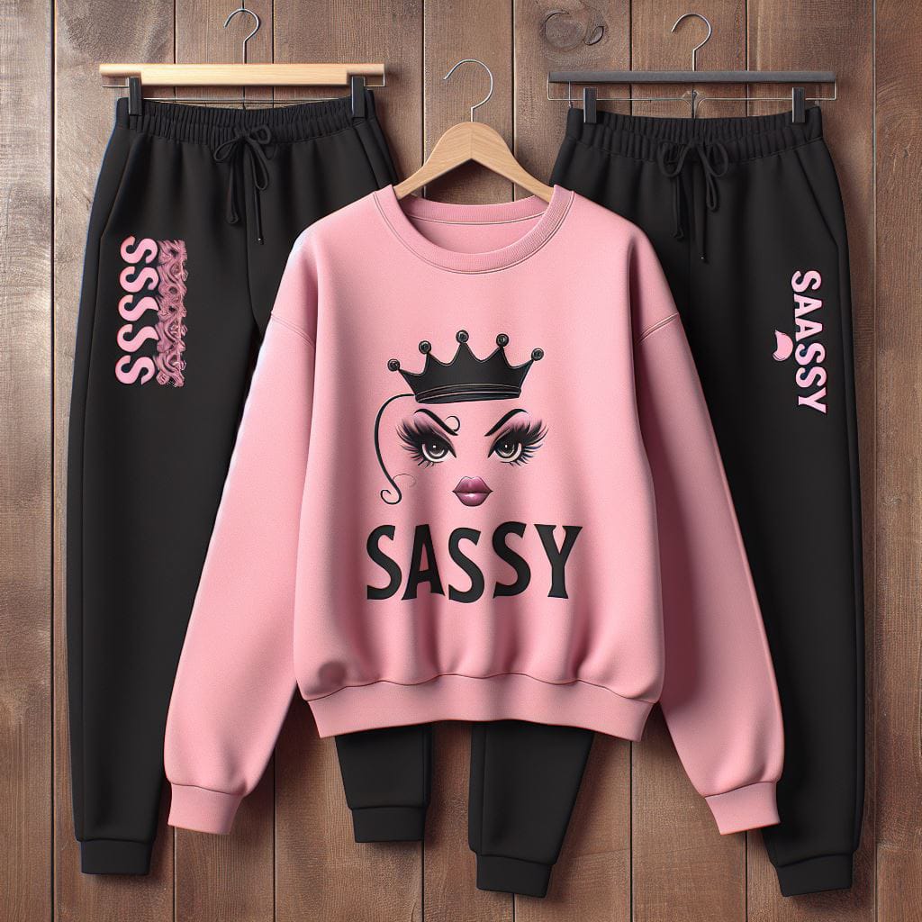 Fifth Avenue WWS Sweatshirt and Pants Set FAWWWS10 - Pink Black