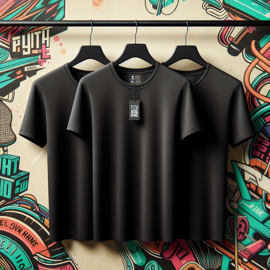 Fifth Avenue Pack of 3 Mens Plain Black T-Shirts FAMTSB6