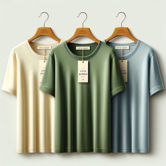 Fifth Avenue Pack of 3 Womens Plain Boyfriend Light Blue Cream Green T-Shirts FAWNBTS2