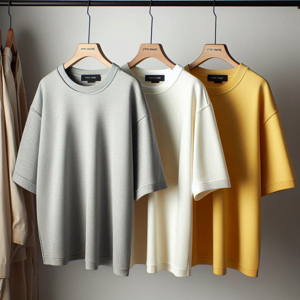 Fifth Avenue Pack of 3 Womens Plain Drop Shoulder Oversized Cream Yellow Grey T-Shirts FAWNDSO7