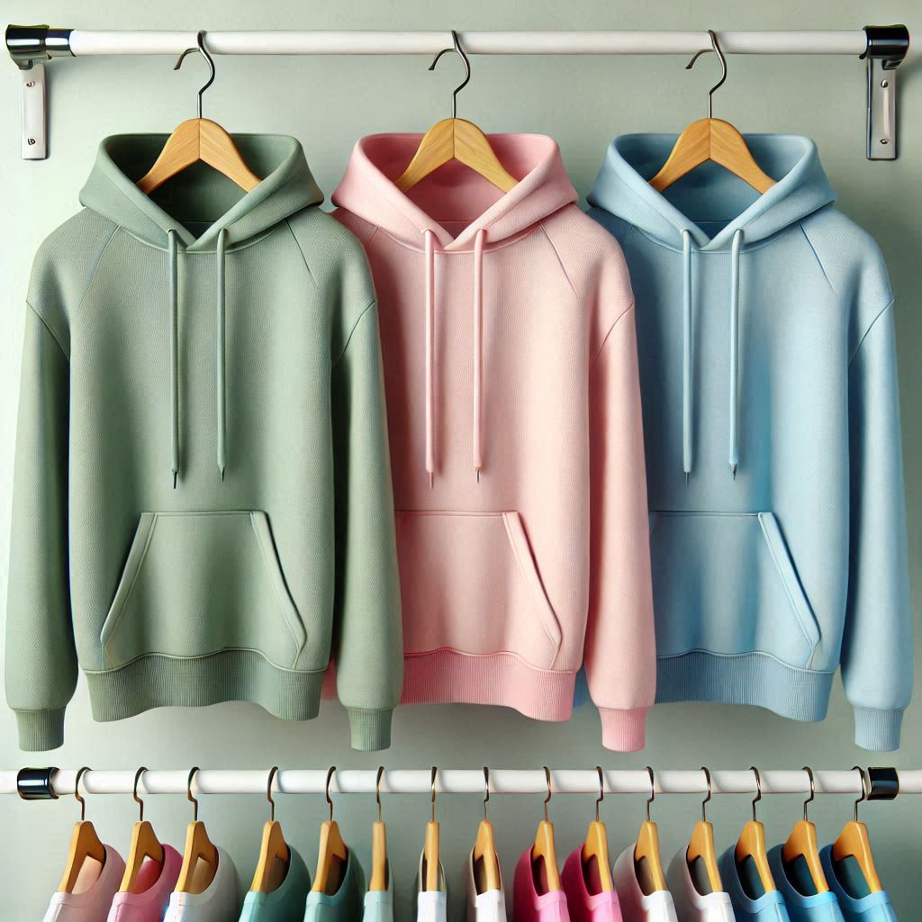 Fifth Avenue Pack of 3 Womens Plain Light Blue Mint Green Pink Hoodies FAWPHB9