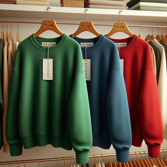 Fifth Avenue Pack of 3 Mens Plain Green Red Blue Sweatshirts FAMSSP4