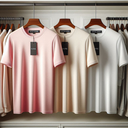 Fifth Avenue Pack of 3 Mens Plain Pink Cream White T-Shirts FAMTSB17