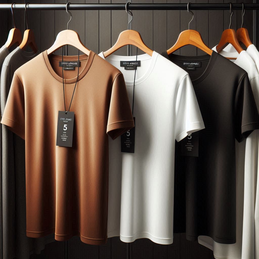 Fifth Avenue Pack of 3 Mens Plain Brown Black White T-Shirts FAMTSB20